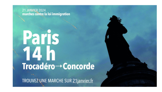 Contre la loi immigration - 21 janvier : Paris 14h, Trocadéro